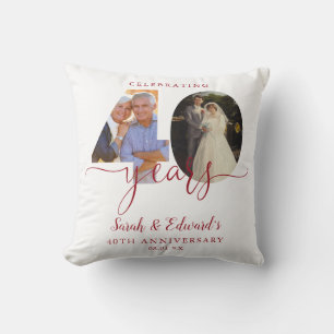 40th Wedding Anniversary Ruby 2 Photo Cushion