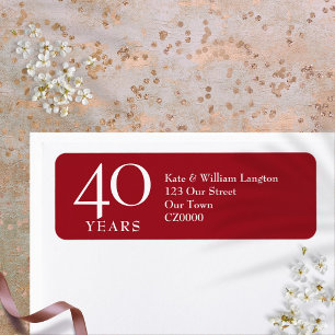 40th Wedding Anniversary Ruby Address
