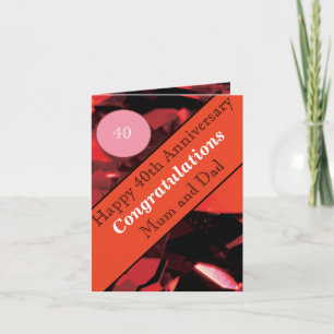 40th Wedding Anniversary Ruby Card