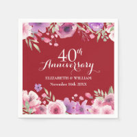 40th Wedding Anniversary Ruby Country Floral