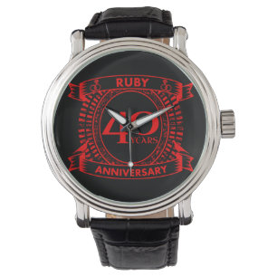 40th wedding anniversary ruby crest watch