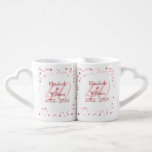 40th Wedding Anniversary Ruby Hearts Confetti Coffee Mug Set<br><div class="desc">Beautifully personalised with your names and dates in ruby red over a delicate 40 (or monogram initial) on a delicate ruby hearts confetti background. Designed by Thisisnotme©</div>