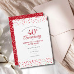 40th Wedding Anniversary Ruby Love Hearts Save The Date<br><div class="desc">Featuring delicate ruby love hearts confetti. Personalise with your special forty years ruby anniversary save the date information in chic lettering. Designed by Thisisnotme©</div>