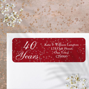 40th Wedding Anniversary Ruby Stardust Confetti