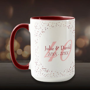 40th Wedding Anniversary Ruby Stardust Confetti Mug
