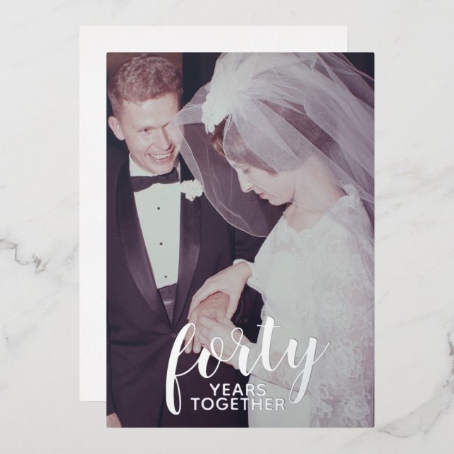 40th Wedding Anniversary Silver & Photo (Front/Back)