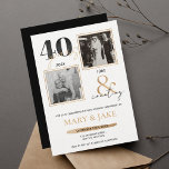 40th Wedding Anniversary Then & Now 40 years Invitation<br><div class="desc">Celebrate 40 years of love and commitment with our beautiful 40th wedding anniversary invitation! The design features a stunning combination of gold and black, perfectly capturing the elegance and sophistication of this special occasion. The invitation showcases a heartwarming photo of the couple from their wedding day, as well as a...</div>