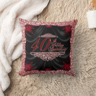 40th Wedding Anniversary Throw Pillow