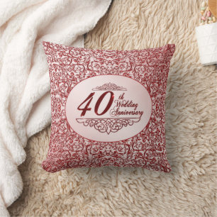 40th Wedding Anniversary Throw Pillow