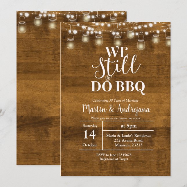 40th Wedding Anniversary We Still do BBQ invite (Front/Back)