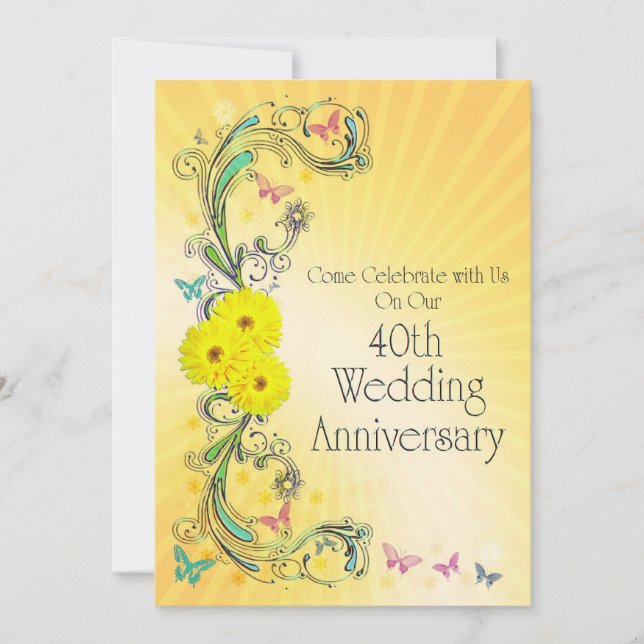 40th Wedding Anniversay Party Invitation (Front)