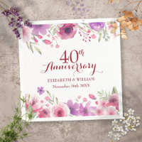 40th Wedding Ruby Anniversary Country Floral