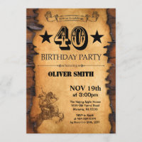 40th Western Birthday Invitation