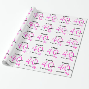 40th Year Birthday Gift Wrap Wrapping Paper