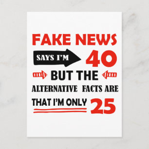 40th year old birthday gifts postcard