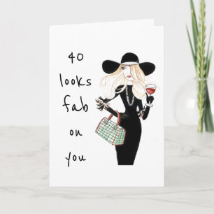 **40th & YOU ARE FABULOUS** ALWAYS! BIRTHDAY CARD