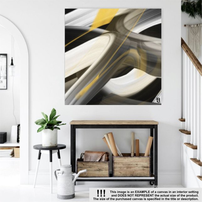 40x40" Trend Abstract Art Canvas Black White Gold Print (Creator Uploaded)