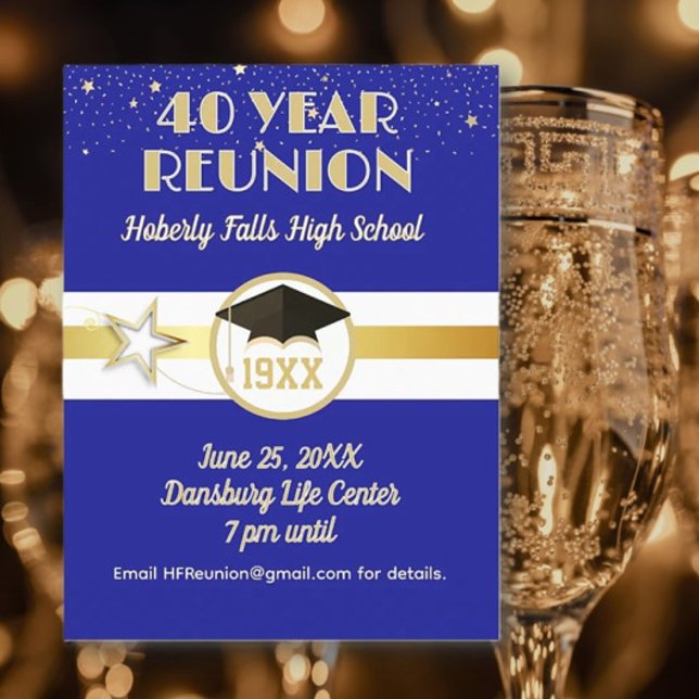 40Years! Class Reunion Invite Postcard (Creator Uploaded)