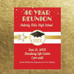 40Years! Class Reunion Invite Postcard