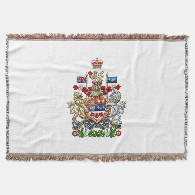 [410] Canada Coat of Arms [3D] Throw Blanket (Front)