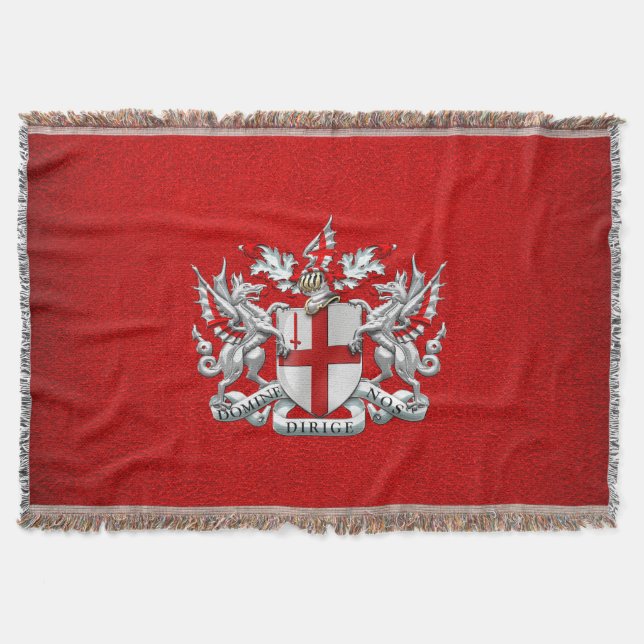 [410] City of London - Coat of Arms Throw Blanket (Front)
