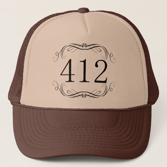 412 Area Code Trucker Hat (Front)