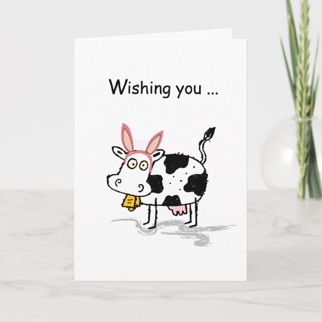 4145 Easter Cow Holiday Card (Front)