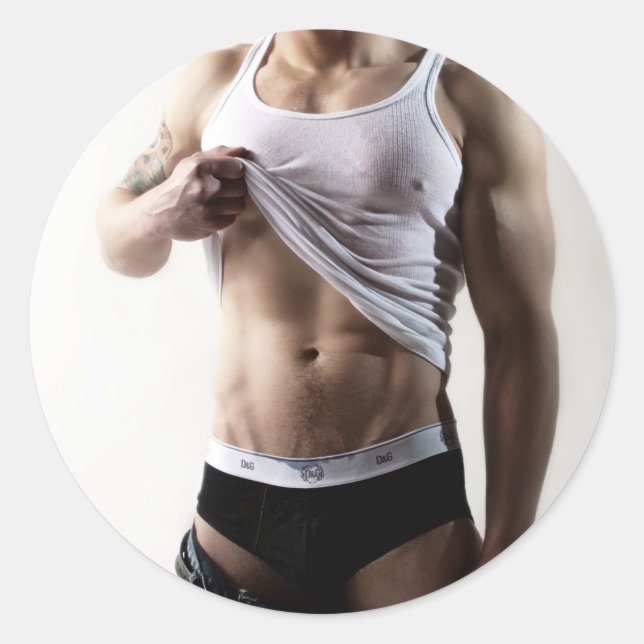 41786a Hunk Classic Round Sticker (Front)