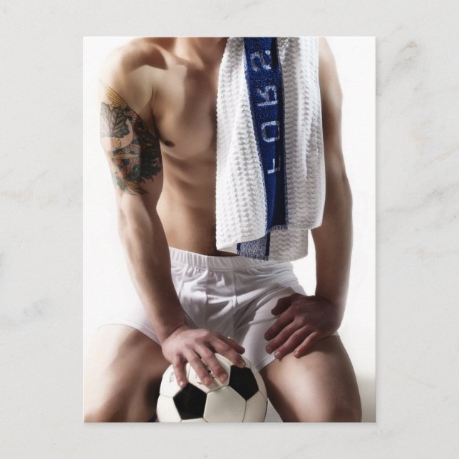 41873a Sexy Soccer Jock Postcard (Front)