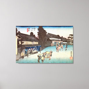 41. 鳴海宿, 広重 Narumi-juku, Hiroshige, Ukiyo-e Canvas Print