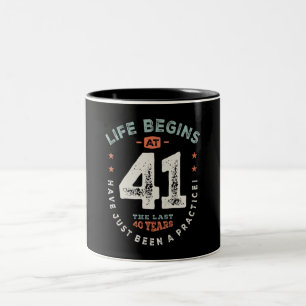 41 Birthday Funny 41 Years Old Two-Tone Coffee Mug