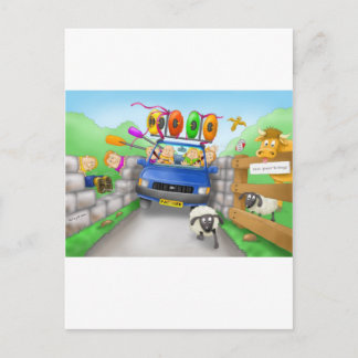 41. driving postcard