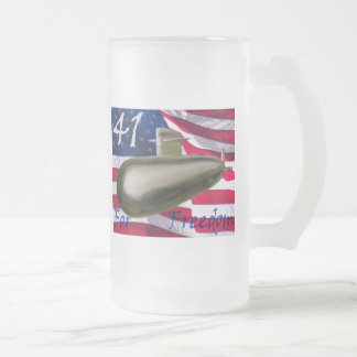 41 for Freedom Frosted Glass Beer Mug