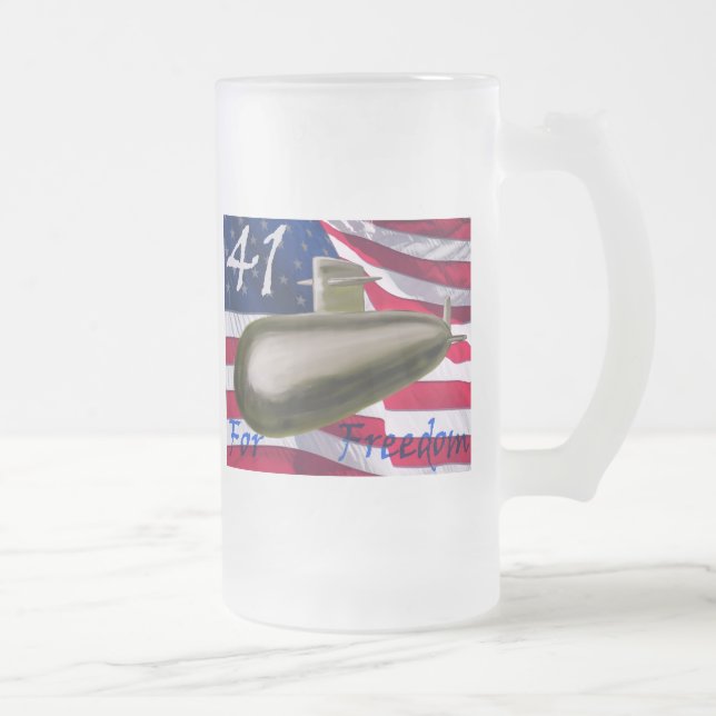 41 for Freedom Frosted Glass Beer Mug (Right)