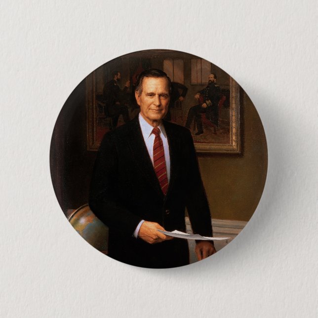 41 George H. W. Bush 6 Cm Round Badge (Front)