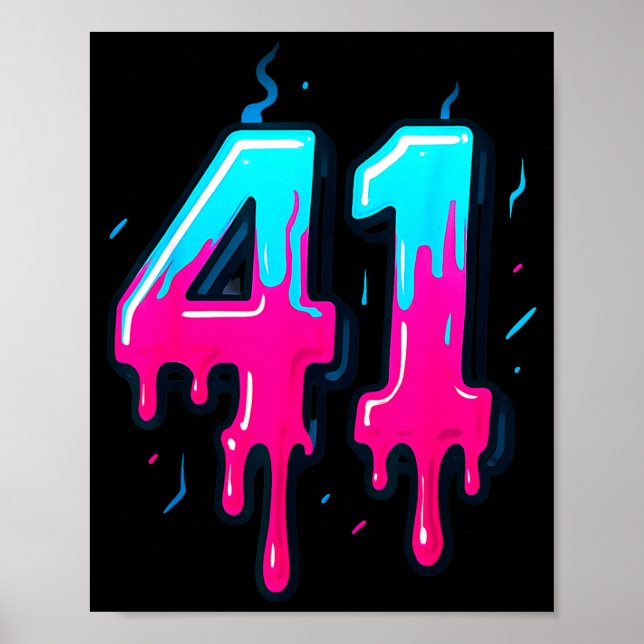 41 Ice Cream Drip Meme Forty One Four Gen Alpha Sl Poster (Front)