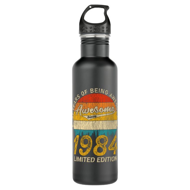 41 Year Old 1984 Retro Awesome 41st Birthday Gift 710 Ml Water Bottle (Front)