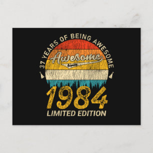 41 Year Old 1984 Retro Awesome 41st Birthday Gift Postcard