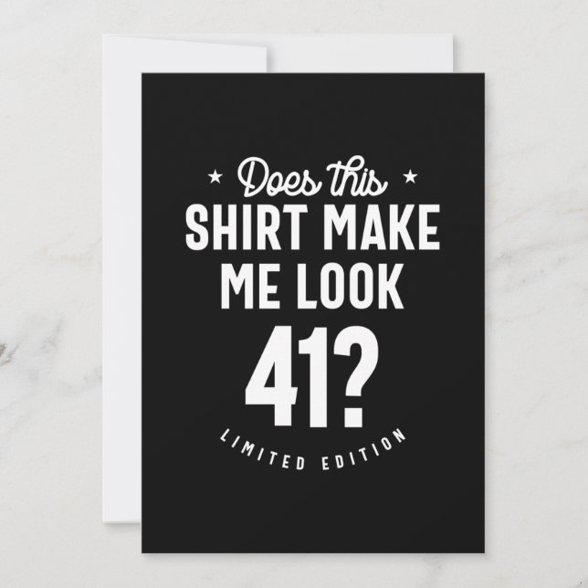 41 Year Old - 41st Birthday Funny Gift Thank You Card (Front)