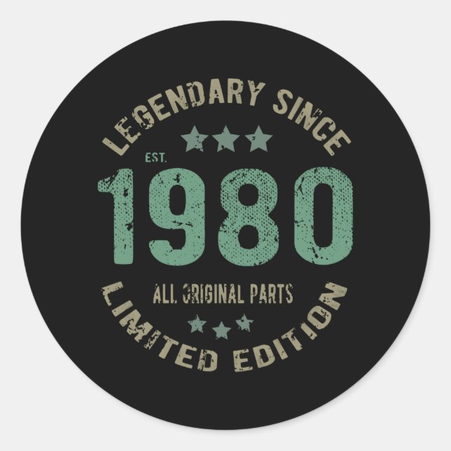 41 Year Old Bday Legend 41st Birthday Classic Round Sticker (Front)