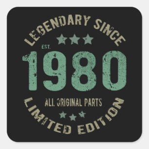 41 Year Old Bday Legend 41st Birthday Square Sticker