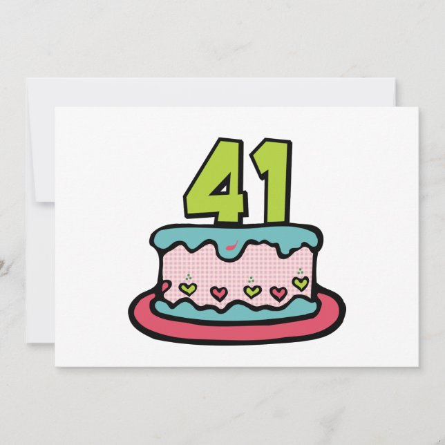 41 Year Old Birthday Cake Card (Front)
