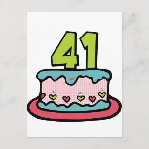 41 Year Old Birthday Cake Postcard