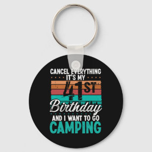 41 Year Old Camper Birthday For Men Mountains Camp Key Ring