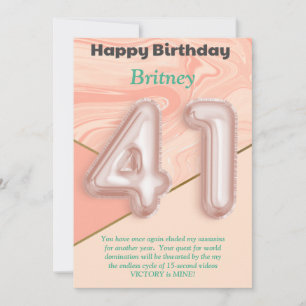 41 year old girls Happy Birthday card