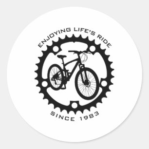 41 Year Old Mountain Biker Biking 1983 41st Birthd Classic Round Sticker