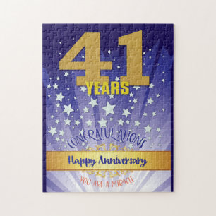 41 Year Recovery Anniversary Bold Numeral Jigsaw Puzzle