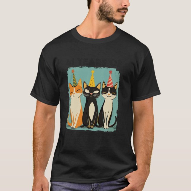 41 Years Of Cattitude 41st Birthday Cat Lover 41 Y T-Shirt (Front)