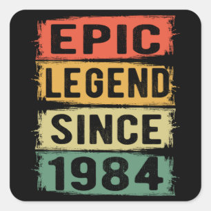 41 Years Old Bday 1984 Epic Legend 41st Birthday Square Sticker