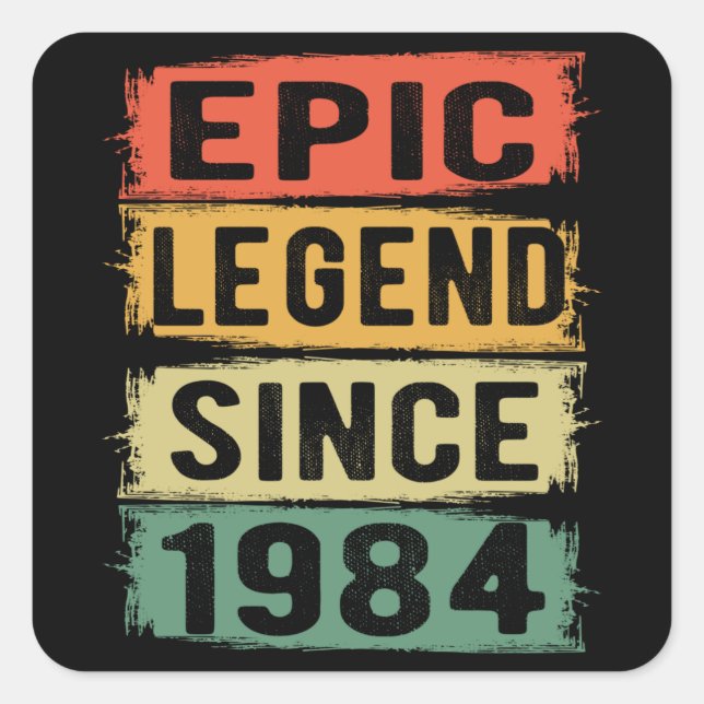 41 Years Old Bday 1984 Epic Legend 41st Birthday Square Sticker (Front)